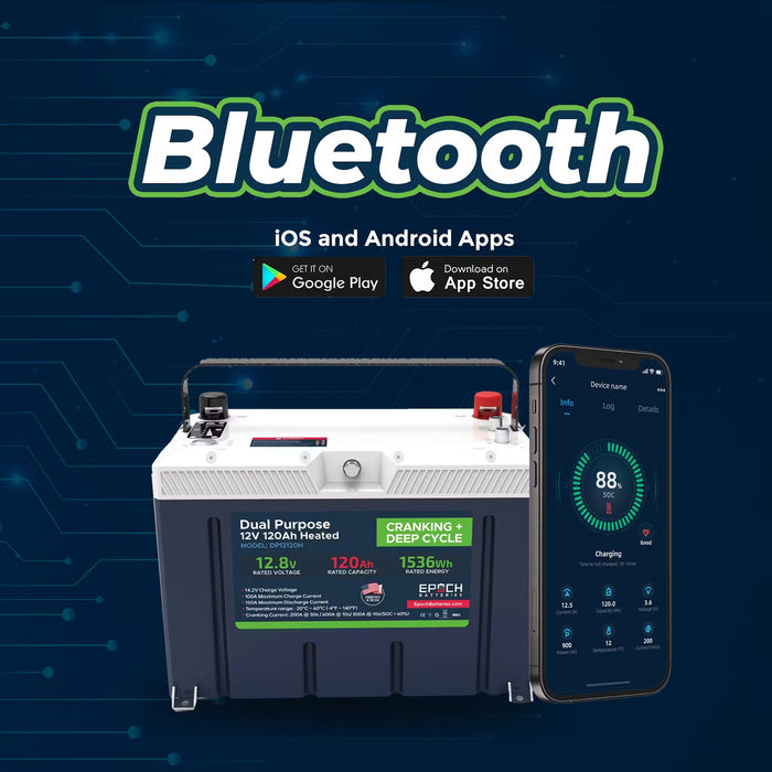 12V 120AH Group 27 LiFePO4 Battery Cranking & Deep Cycle Lithium Battery (Dual Purpose)