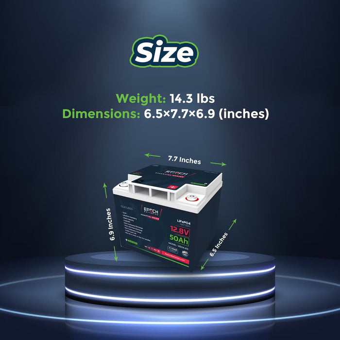 12V 50AH LiFePO4 Battery Epoch Essentials with Bluetooth Feature
