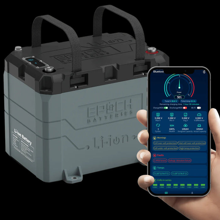 12V 50AH Marine Lithium Battery For Trolling Motors - Bluetooth and Heating Feature