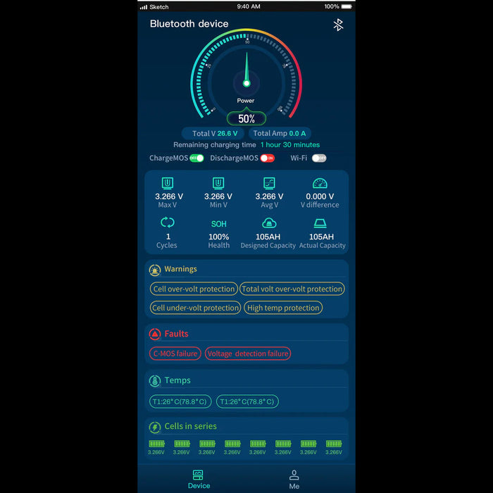 48V 50AH LiFePO4 Lithium Battery with Bluetooth and Heating Feature