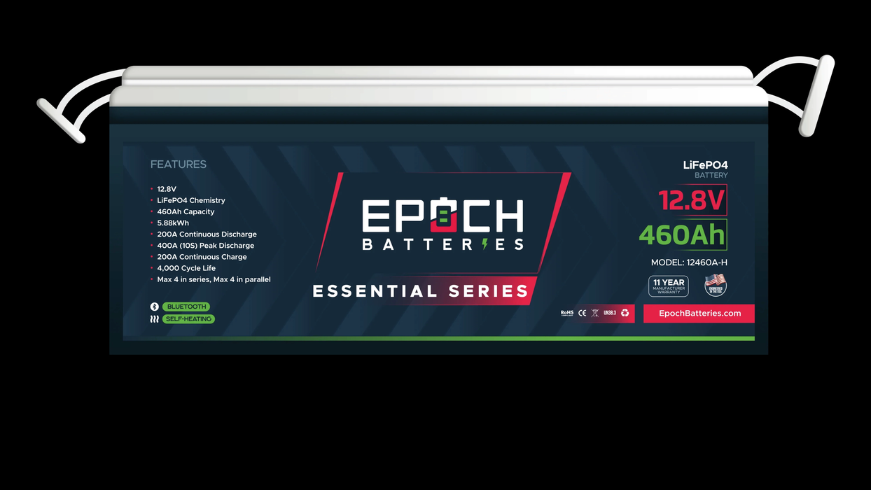 12V 460Ah | Heated & Bluetooth | LiFePO4 Battery Essentials