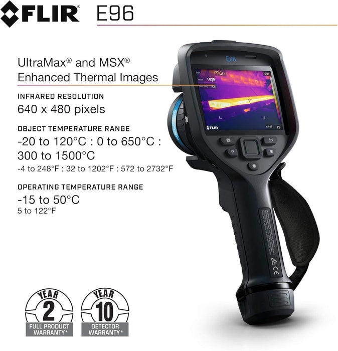 FLIR E96 Advanced Thermal Imaging Camera with Viewfinder MSX UltraMax and Thermal Studio Pro 640 x 480 30 Hz