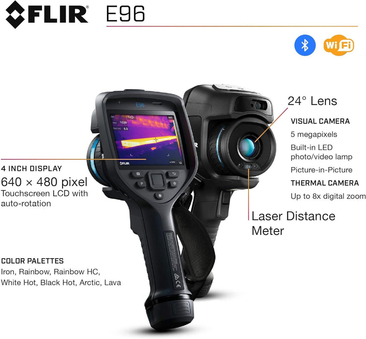 FLIR E96 Advanced Thermal Imaging Camera 640 x 480 30 Hz with Thermal Studio Pro Software UltraMax and NIST Calibration