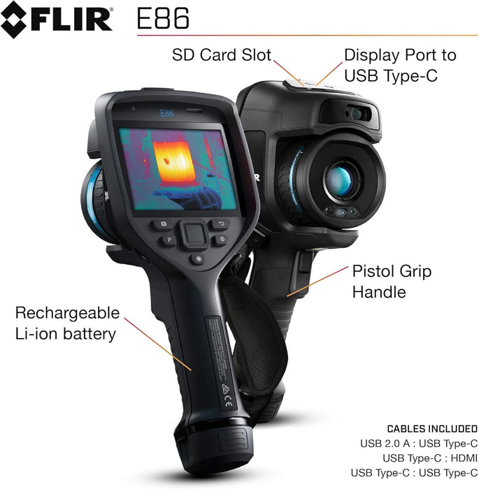 FLIR E86 Advanced Thermal Imaging Camera with Dual FOV Lenses, MSX, UltraMax, and Thermal Studio Pro, 464 x 348, 30 Hz