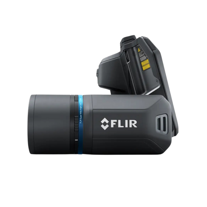 Teledyne FLIR T840 side view black body flir logo blue ring.