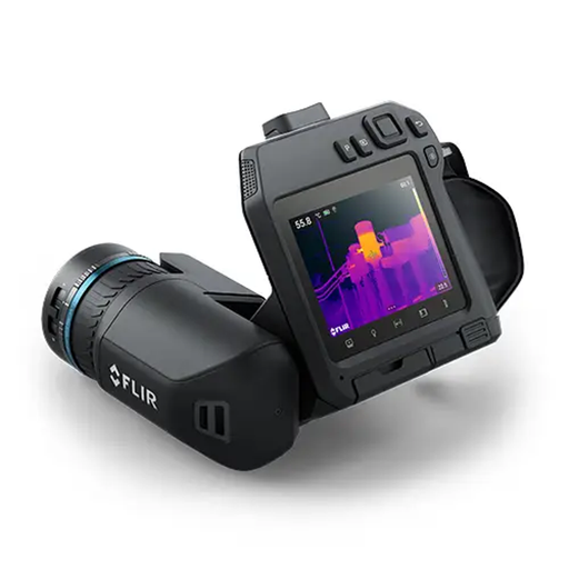Teledyne Flir T840 Dfov close up angled view thermal imaging screen.