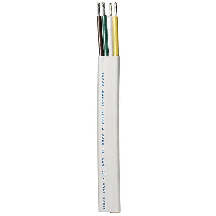 Ancor Trailer Cable - 16-4 AWG - Yellow-White-Green-Brown - Flat - 300'-Electrical-1-Tiny Boat Nation