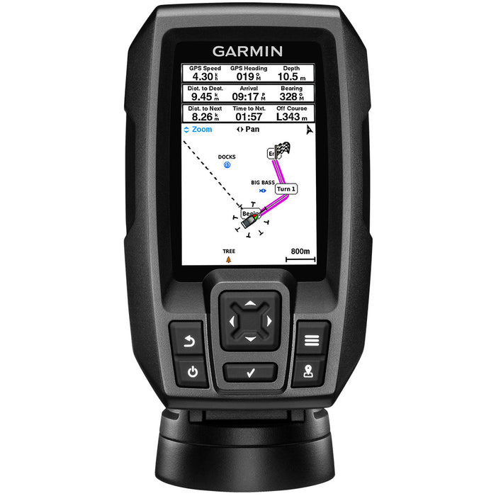Garmin STRIKER 4 Fishfinder Worldwide Version w/77/200kHz - 4 - Pin Transducer w/Transom & Trolling Motor Mounts [010 - 01550 - 01] - Deep Blue Supply